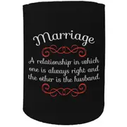 Alcohol Stubby Holder - Marriage Wife Husband - Funny Novelty Birthday Gift Joke Beer Can Bottle