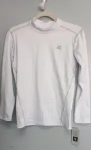Russell Athletic Dri-Power Shirt Youth MED/LARGE White Fitted Long Sleeve W/TAGS