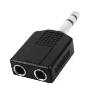Mono 6.35mm Male Jack to Dual 6.35mm Female Socket Splitter Adapter Connector