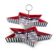 NEW Mackenzie Childs ROYAL STAR TWO TIERED STAND Perfect Summer Holiday Decor