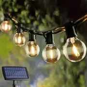 45FT 4 Modes Solar Outdoor String Lights G40 LED Light Bulb For Balcony Garden