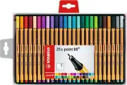 Fineliner - STABILO point 88 Wallet of 25 Assorted Colours