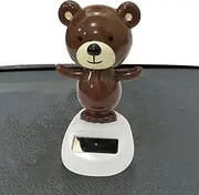 Shaking Head Toy for Car - Bobble Head Solar Bear Dancing Doll for Car Dashboard - Brown Swing Ornaments with Double Sided Adhesive, Desktop Decoration for Home, Dorm,