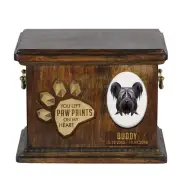 Skye Terrier wooden urn with a dog Art-Dog