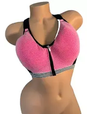 VICTORIA'S SECRET VSX PINK LOCKING-ZIP FRONT-CLOSURE SPORT BRA 36D