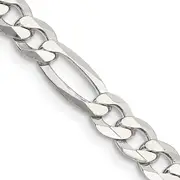 22 Inch Sterling Silver 5.5mm Lightweight Flat Figaro Chain