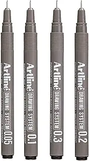 Artline Drawing pen Pigment Ink-Set of 4 - Kushuworld