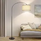 Outway Arc Floor Lamp Standing Reading Light Fabric Shade Living Room Bedroom