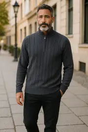 9905 Charcoal Half Zip Jumper - Tradewinds By Ansett