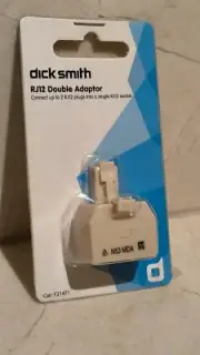RJ12 Double Telephone Socket Adaptor - BRAND NEW