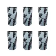 6x Good Vibes Outdoor Can Cooler Stubby Holder 6.5x12cm Sorrento Palm Print