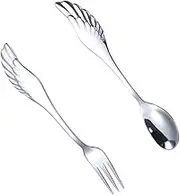 NOLITOY Sturdy 304 Stainless Steel Fork Spoon Set for Daily Eating for Home Restaurant Use