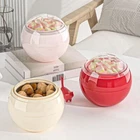 Round Fruit Tray Transparent Food Container Creative Candy Storage Bowl Home