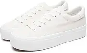 [THATXUAOV] Womens Platform Sneakers White Tennis Shoes Casual Low Top Fashion Sneakers