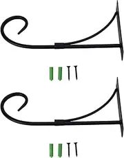 Garden Plant Hanger Bracket Black Plant Hanging Hooks,Heavy Duty Metal Wall Hook Decorative Plant Hooks for Hanging Lanterns Bird Feeders,Hanging Plant Bracket Wall Hooks Decorative Plant Hangers