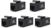 VCE CAT6 RJ45 Keystone Jack Inline Coupler UL Listed-Black 5-Pack