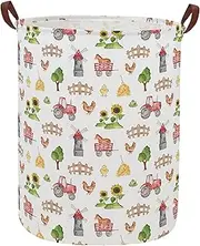 DDBASKET Kids Laundry Basket Farm Hamper for Nursery Boy and Girl Cute Kids Toys Storage Bin Organizer Room Decor for Home(Farm)