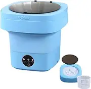 Portable Washing Machine, 8 L Foldable Mini Small Washer with Drain Basket, 3 Cleaning Modes, Small Washing Machine for Clothes, Underwear, Small Items, Camping, RV, Travel Blue