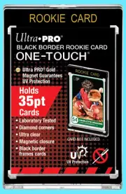1 Ultra Pro ONE TOUCH MAGNETIC 35PT BLACK BORDER ROOKIE GOLD Card Holder Case