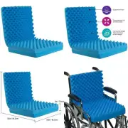 Egg Crate Sculpted Foam Seat Cushion with Full Back, Blue With Back