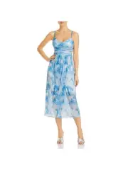 AIDAN AIDAN MATTOX Womens Spaghetti Strap Midi Party Fit + Flare Dress