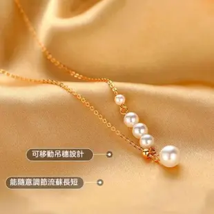 【KT DADA】s999純銀項鍊 女生項鍊 高級感珍珠項鍊 小眾長款鎖骨鏈 婚禮項鍊 串珠項鍊 浪漫禮物
