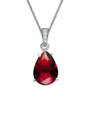 Genevive 14K White Gold Over Silver CZ Necklace