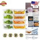 8 Glass Meal Prep Containers with Airtight Lids - Durable Healthy Food Storage