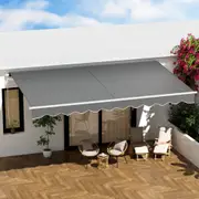 4.5X2.5M InstaHut Motorised Folding Arm Awning Retractable Outdoor Sunshade Grey
