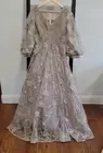 Elegant Mac Duggal Mocha Sequined Womens Dress Size 4. Quince. Wedding.Gala.