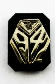 Antique Octagon Emerald Cut Onyx 14k White Gold 1942 Insert Stone & Diamond S300