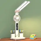 Dimming Lamp Fan Table Multi-functional Led Desk with Pen Holder Design Touch
