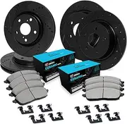 R1 Concepts Front and Rear Brakes and Rotors| Hardware Included| Front and Rear Ceramic Brake Pads and Rotors Kit| Fits 2013-2019 Volkswagen Beetle; 2012-2018 Volkswagen Jetta