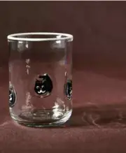 Anthropologie Juice Glass SET/4 BRAMBLE Black Cat LOLA Tumbler Drinking NWT
