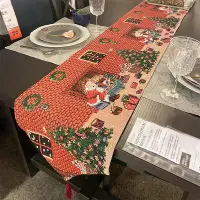 在飛比找Yahoo!奇摩拍賣優惠-美式鄉村誕節桌旗誕禮物長桌條桌巾餐桌墊桌面裝飾品