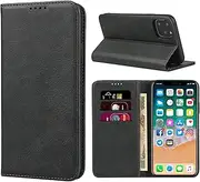 Cavor for iPhone 11 Pro Case,Cowhide Pattern Leather Case Magnetic Wallet Cover with Card Slots(5.8") -Black