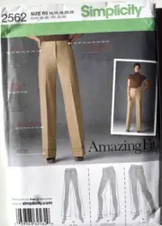 SIMPLICITY PATTERN 2562 PANTS MISSES/PETITE SIZES 14 16 18 20 22 UNCUT FF