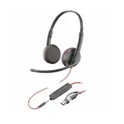 HP Poly Blackwire 3225 Wired On Ear Stereo Headset Black