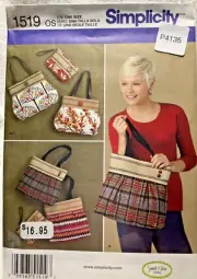 Simplicity Sewing Pattern OS 1519 3 Styles Bags, Purses, Clutch
