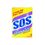 Clorox Clean N Toss S.O.S Yellow Utility Scouring Sponge 15 Count Pack
