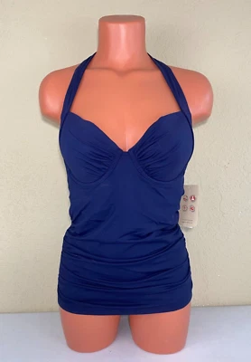 Tommy Bahama Womens Underwire Cup Tankini Top Navy Size Small C Cup