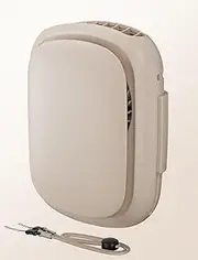 Mini Portable Waist Belt Clip Fan with 3 Speeds, Battery Operated Shirt Cooler, Personal Necklace Air Conditioner, Hands-free Design,Wearable, Rechargeable, Quiet, Include Lanyard (Khaki)