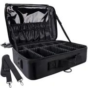Large Capacity Travel Makeup Train Case 16.5 Inches Professional Makeup Cosme...