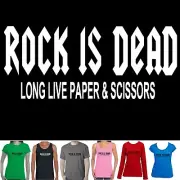 Rock is Dead Long live paper rock Scissors Funny T Shirt Ladies Men's T shirts