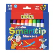 TEXTA JUMBO SMARTTIP COLOURING MARKERS 10pk x 10