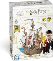 Harry Potter Durmstrang Ship 3D Puzzle, 207-Piece Set – Ultimate Wizarding World Collectible, Includes Stand, Display Poster & Super-Sized Puzzle for Fans