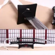 Japanese Katana 9260 Spring Steel Samurai Sword Battle Ready With Black Scabbard