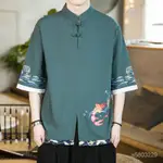 【好物優選 】道服中國風男士漢服男裝成人年輕人唐裝男款夏季新中式複古風套裝 7WBT