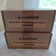 NEW SEALED (2) BOXES OF FLASHFORGE WASHABLE PHOTOPOLYMER RESIN WHITE 1000g EACH