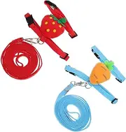 TOYANDONA 2 Sets Adorable Bunny Leash Harness Set Rabbit Harness for Pets Comfortable Durable Design for Walking Cats Rabbits Random Style